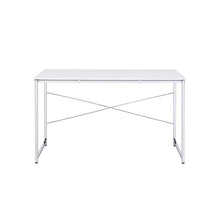 Load image into Gallery viewer, 47" White and Silver Writing Desk
