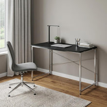 Load image into Gallery viewer, 47" Black and Silver Writing Desk
