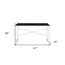 Load image into Gallery viewer, 47" Black and Silver Writing Desk
