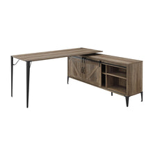 Load image into Gallery viewer, 65" Brown and Black L Shape Writing Desk

