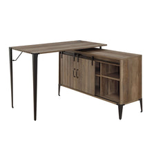 Load image into Gallery viewer, 48" Brown and Black L Shape Writing Desk
