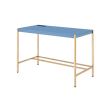 Load image into Gallery viewer, 42" Navy Blue and Gold Writing Desk
