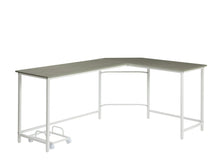 Load image into Gallery viewer, 66" Gray and White L Shape Computer Desk

