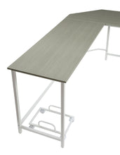 Load image into Gallery viewer, 66" Gray and White L Shape Computer Desk
