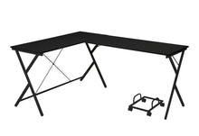 Load image into Gallery viewer, 62" Black L Shape Computer Desk
