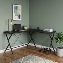Load image into Gallery viewer, 62" Black L Shape Computer Desk

