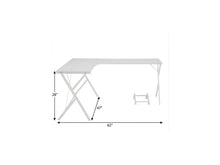 Load image into Gallery viewer, 62" White L Shape Computer Desk
