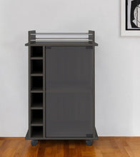 Load image into Gallery viewer, 22" Brown and Black Open shelving Bar Cart and Coffee Table
