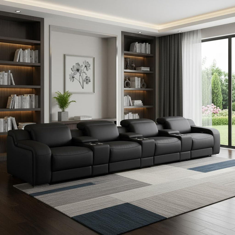 Reclining Sofa With USB - Silver