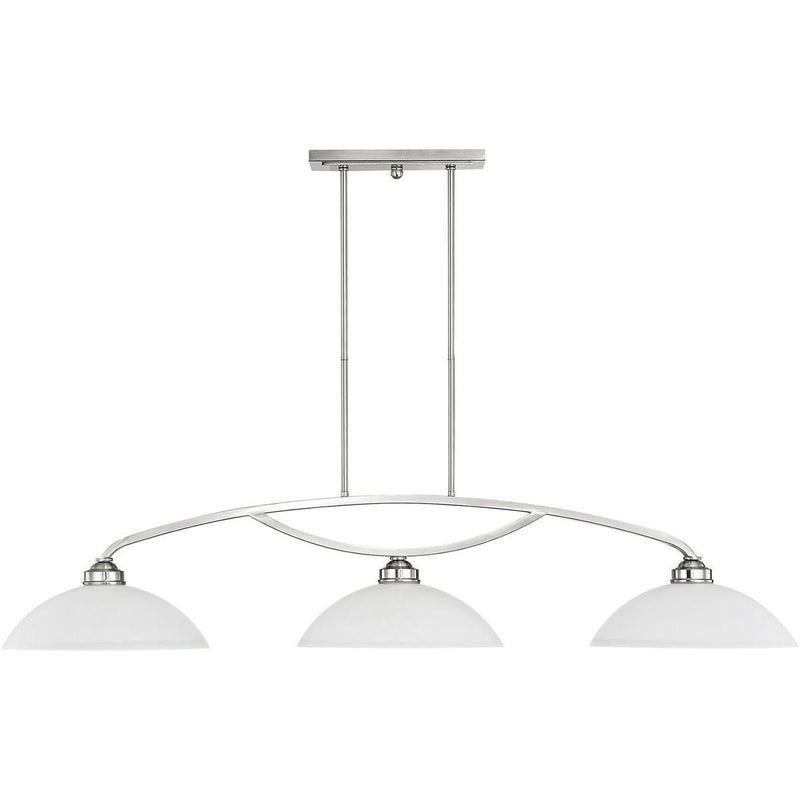 11" Three Light Dimmable Chandelier With Shades - Nickel