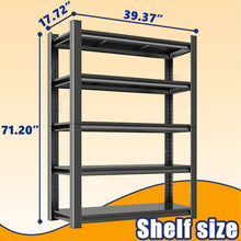 Load image into Gallery viewer, 5 Tier Heavy Duty Shelving Unit Adjustable Shelving Units
