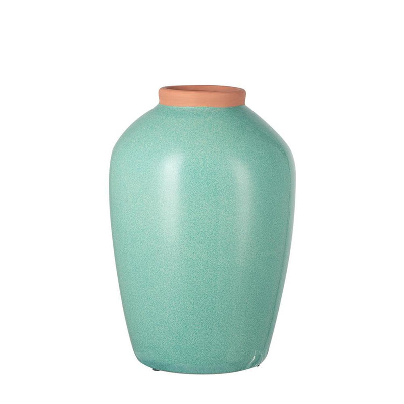 Round Table Vase - Aqua / Terra Cotta