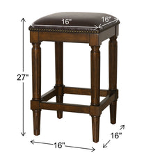 Load image into Gallery viewer, Square Stool With Upholstered Seat
