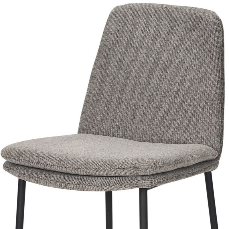 Upholstered Fabric Metal Dining Side Chair - Gray