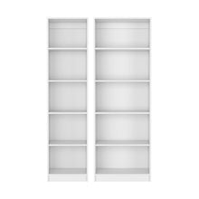 Load image into Gallery viewer, Five Tier Modular Bookcase (Set of 2) - White
