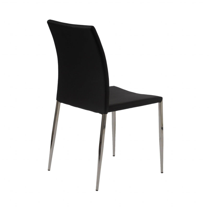 Upholstered Faux Leather Dining Side Chair (Set of 2) - Black
