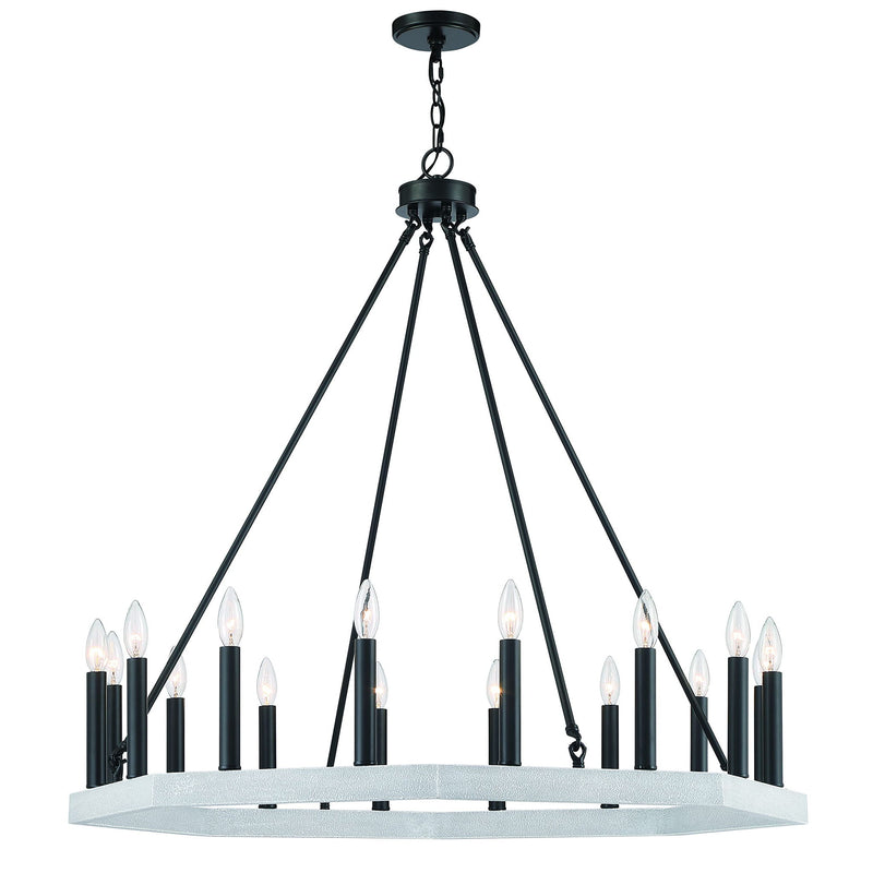 Candle Style Multi Light Metal Dimmable Chandelier - Black / White
