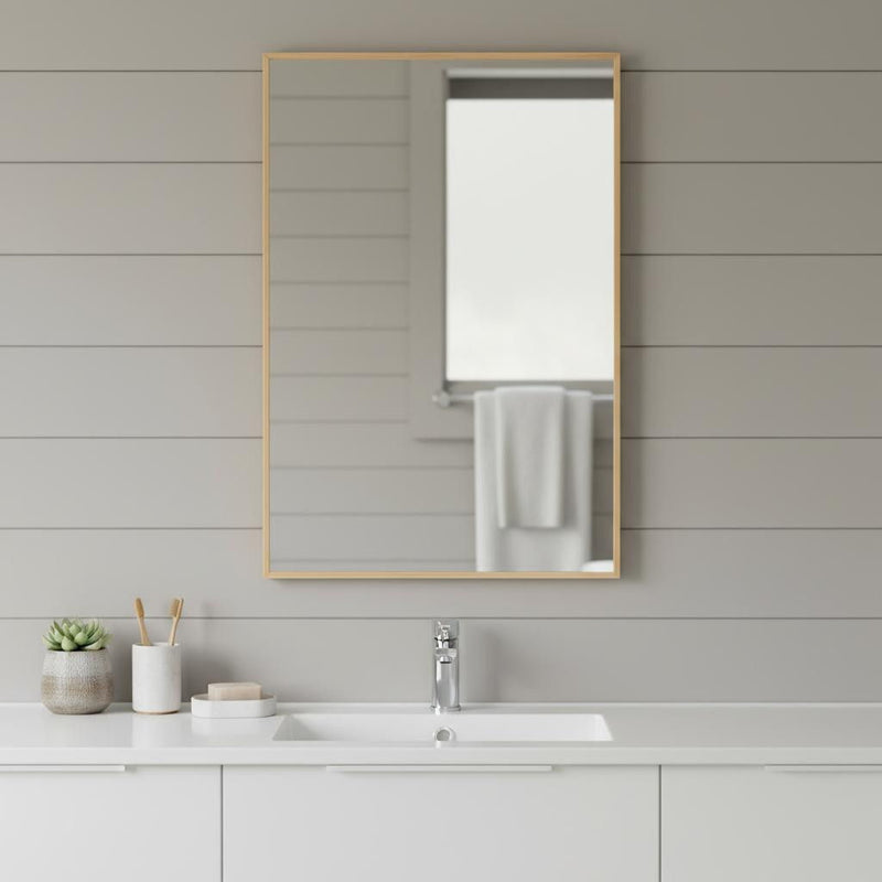 36'' Metal Framed Bathroom Vanity Mirror - Gold