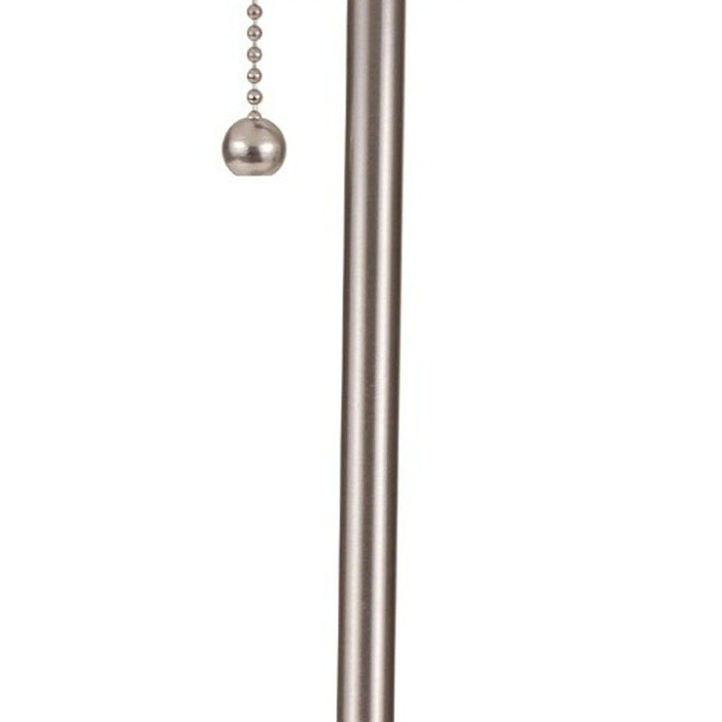 Metal Candlestick Table Lamp With White Classic Drum Shade - Silver