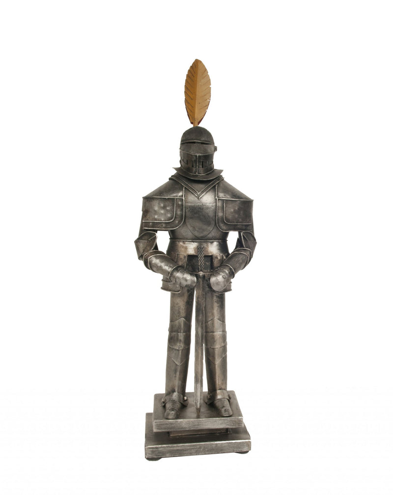 Medieval Armor Suit Tin Antique Decor - Silver