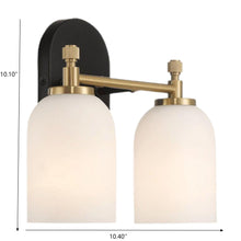 Load image into Gallery viewer, Vortex - 2 Lights Vanity In Style For Over Bathroom Mirror Wall Sconce - Black / Gold / White

