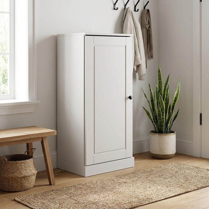 Ten Pair Solid Woodshoe Storage Cabinet (752073) - Off White