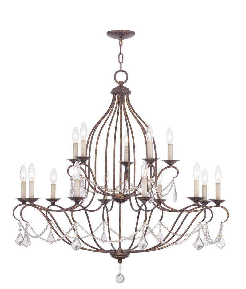 38" Multi Light Dimmable Chandelier With Shades - Bronze