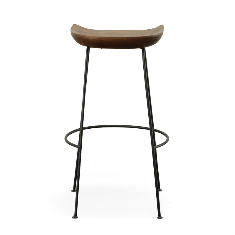 Steel Backless Bar Height Bar Chairs (Set of 2) - Chestnut And Black