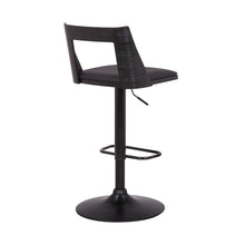Load image into Gallery viewer, Faux Leather Swivel Adjustable Height Bar Chair - Black
