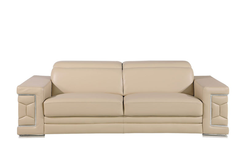 Top Grain Leather Sofa - Beige