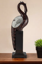 Load image into Gallery viewer, Marbleized Poly Crane Figurine Sculpture - Cherry / Brown
