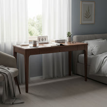 Load image into Gallery viewer, Desk With Drawers, Smooth Edge Design - Walnut
