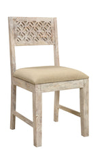 Load image into Gallery viewer, Upholstered Fabric Carved Back Dining Side Chairs (Set of 2) - White
