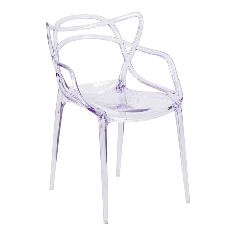 Acrylic Open Back Dining Arm Chair - Clear