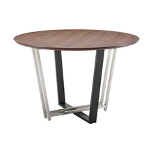 Load image into Gallery viewer, 48" Iron Sled Base Round Top Dining Room Table - Brown

