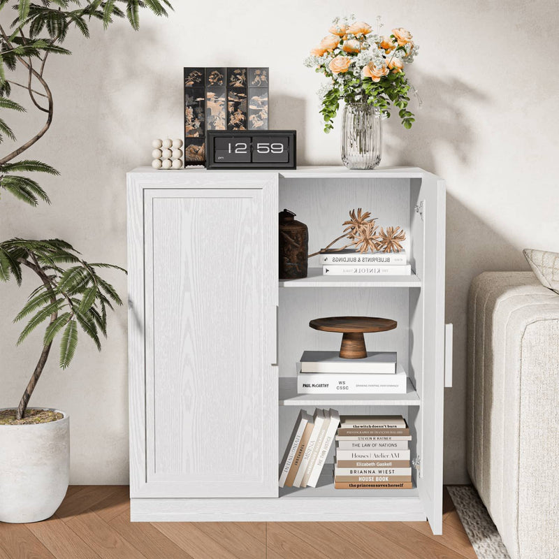 31'' Wood Accent Cabinet With Two Doors - White
