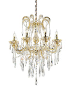 Load image into Gallery viewer, Candle Style Empire Transparent Glass Led Ceiling Light - White / Gold
