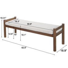 Load image into Gallery viewer, Upholstered Ottoman Bench, Indoor Accent Footrest - Beige
