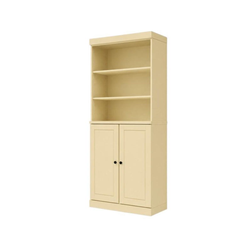 Solid Wood Adjustable Six Tier Library Bookcase With Two Doors (745684) - Yellow