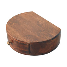 Load image into Gallery viewer, 16" Solid Wood One Drawer Half Moon Floating Nightstand - Walnut
