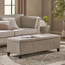 Load image into Gallery viewer, Glouster - Contemporary Storage Ottoman V2 With Upholstered Fabric - Sand
