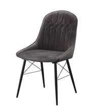 Load image into Gallery viewer, Tufted Upholstered Fabric Dining Side Chairs (Set of 2) - Gray / Black
