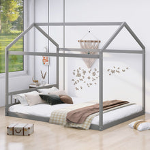 Load image into Gallery viewer, Wooden House Bed With Headboard
