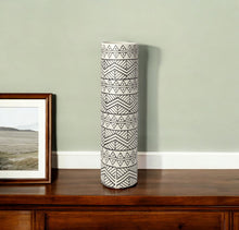 Load image into Gallery viewer, Geometric Cylinder Vase - Cream / Charcoal
