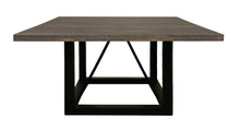 Load image into Gallery viewer, 60" Solid Wood And Iron Frame Base Square Dining Table - Dark Brown
