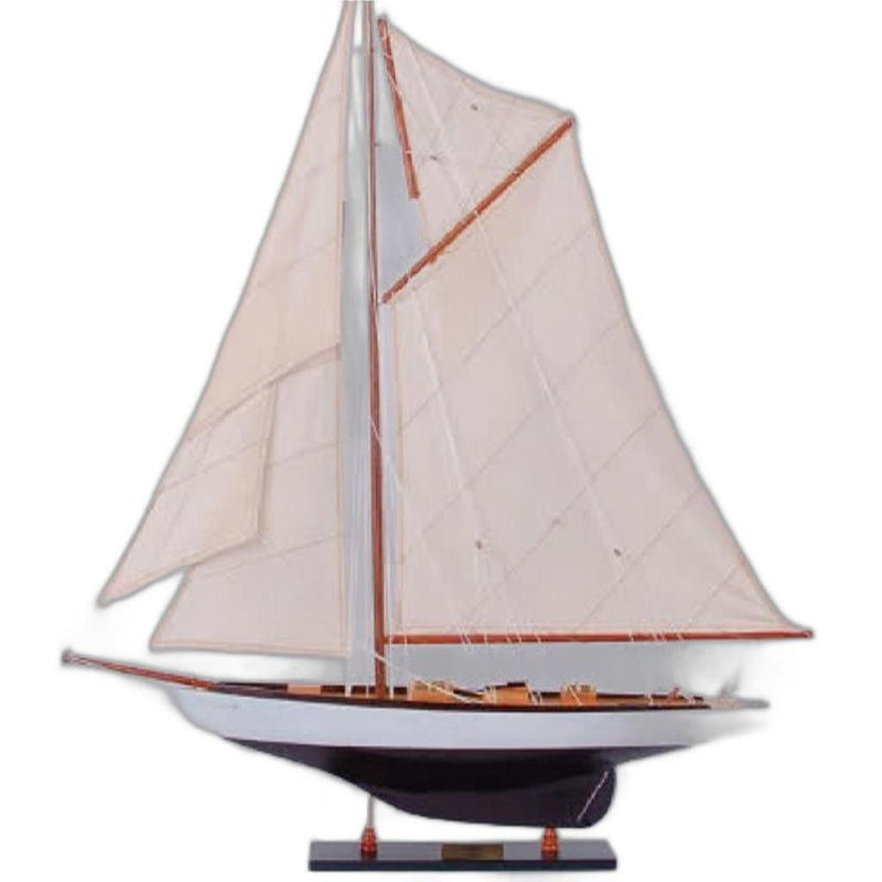 Hand Painted Model Boat (624672) - Dark Brown / Beige