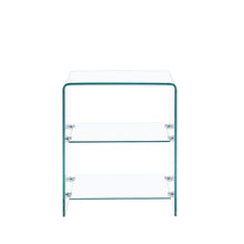 Load image into Gallery viewer, Tempered Clear Bent Glass Side Table Sofa Table, Multi Purpose Use, Premium Tempered Glass - Transparent
