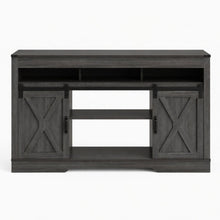 Load image into Gallery viewer, Farmhouse TV Stand With Sliding Barn Doors &amp; Adjustable Storage
