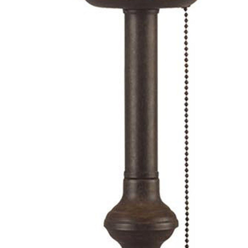 Metal Table Lamp With Off-White Empire Shade - Black