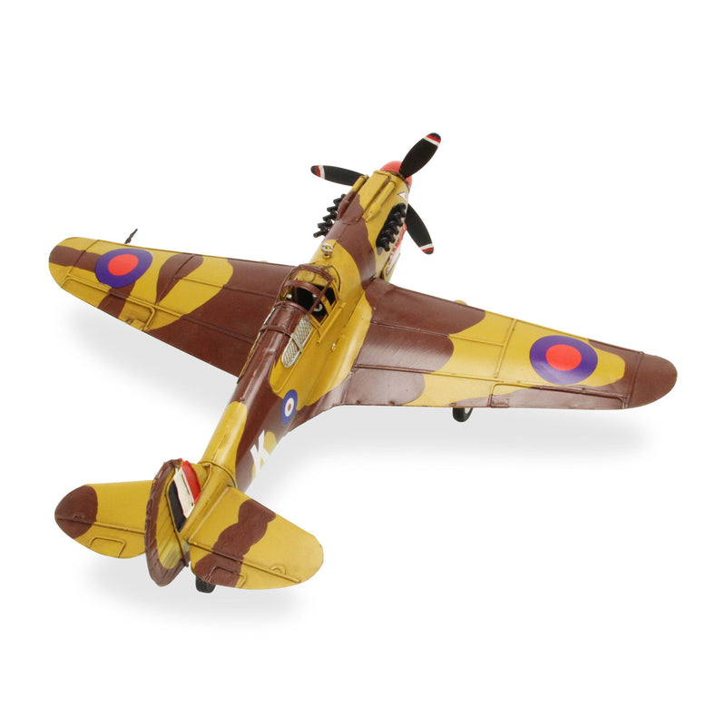 Hand Painted 1941's P-40 Fighter Model Airplane - Yellow / Brown